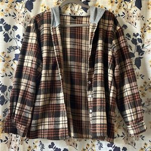 Like new plaid hooded jacket